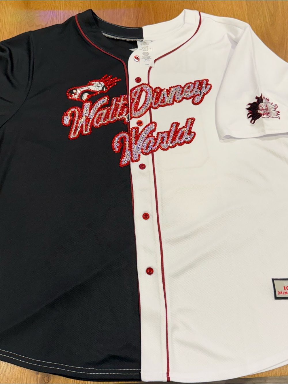 Cruella De Vil Baseball Jersey Disney NWT